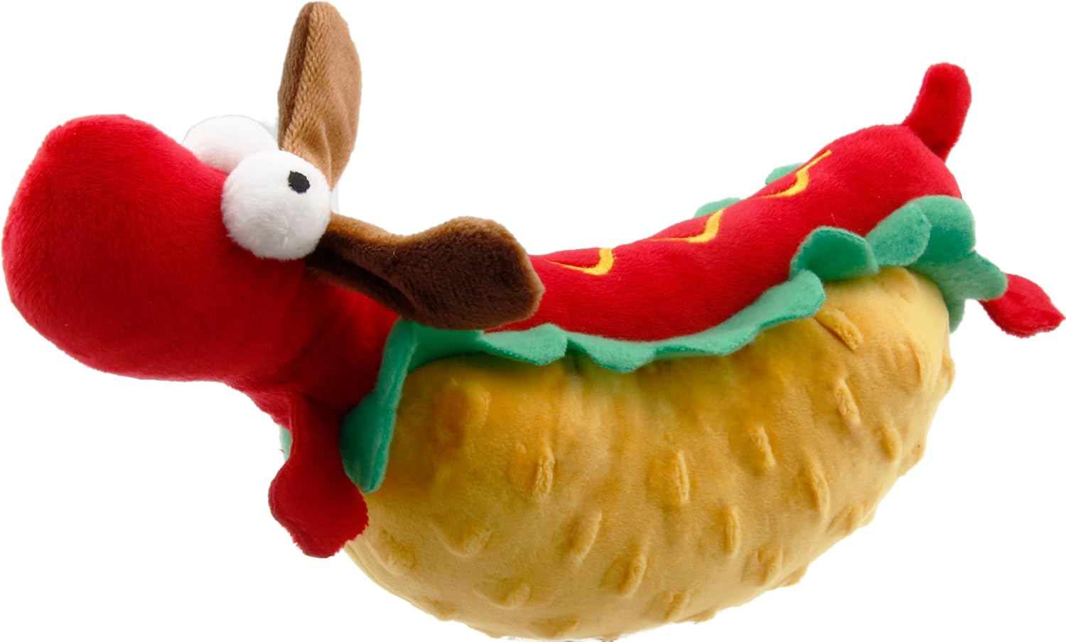 GiGwi Hoodie Friends Dog Toy, Sand Pal, Red Hot Dog