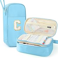 Vista 68 de Estuche Grande para Lápices, Bolsa de Lápices de Gran Capacidad, Bolsa de Lápices Personalizada con Inicial con Cremallera Suave, Múltiples