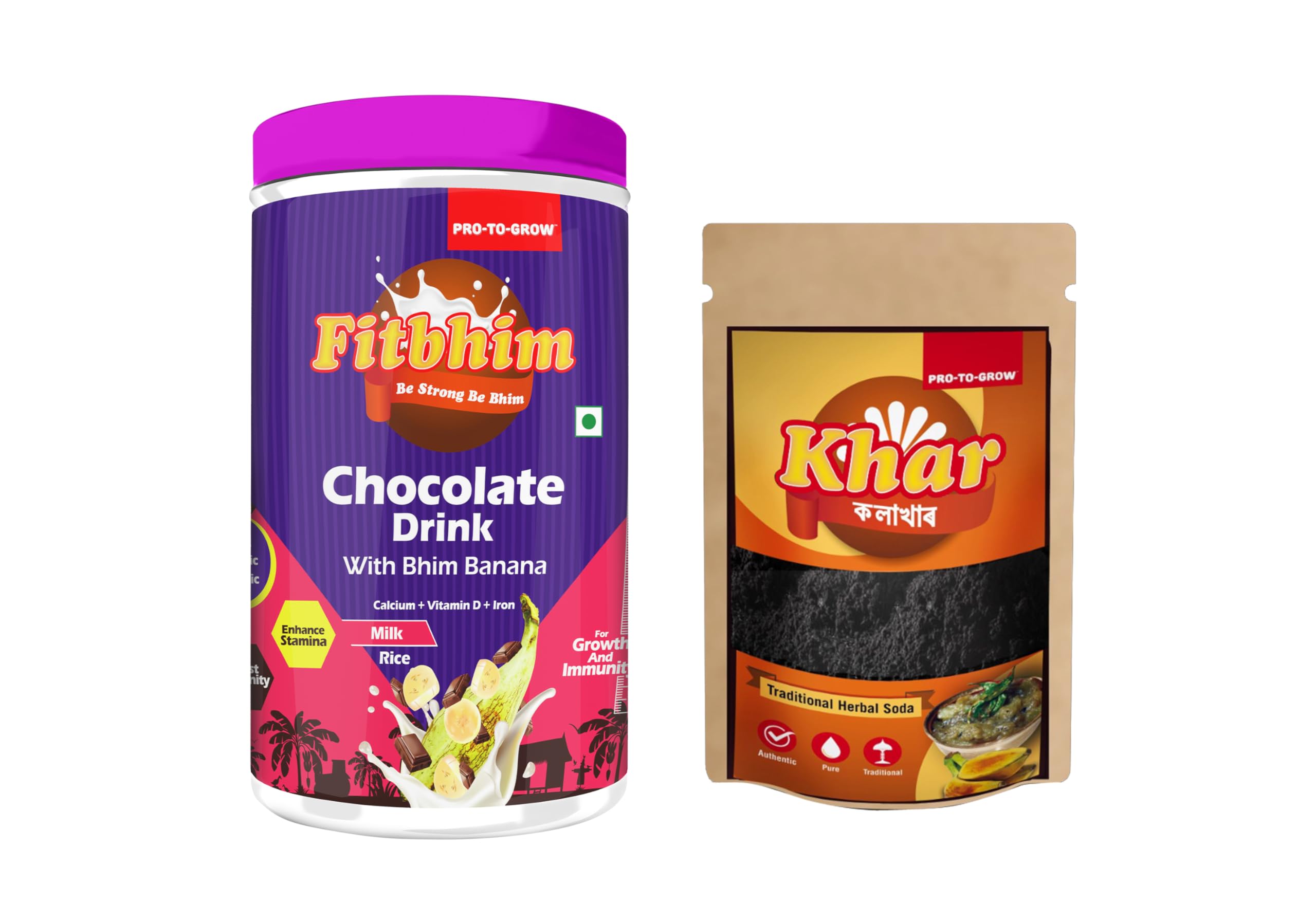 ProToGrow Complete Family Health and Nutritional Pack of Fitbhim Chocolate Drink 200g and Kola Khar 50g,Combo Pack of 2,Suitable for 2 years+,Kola Khar is Traditional Herbal Soda made of Bhim Banana Peel Power (B09PBTRPW1) Amazon Price History, Amazon Price Tracker