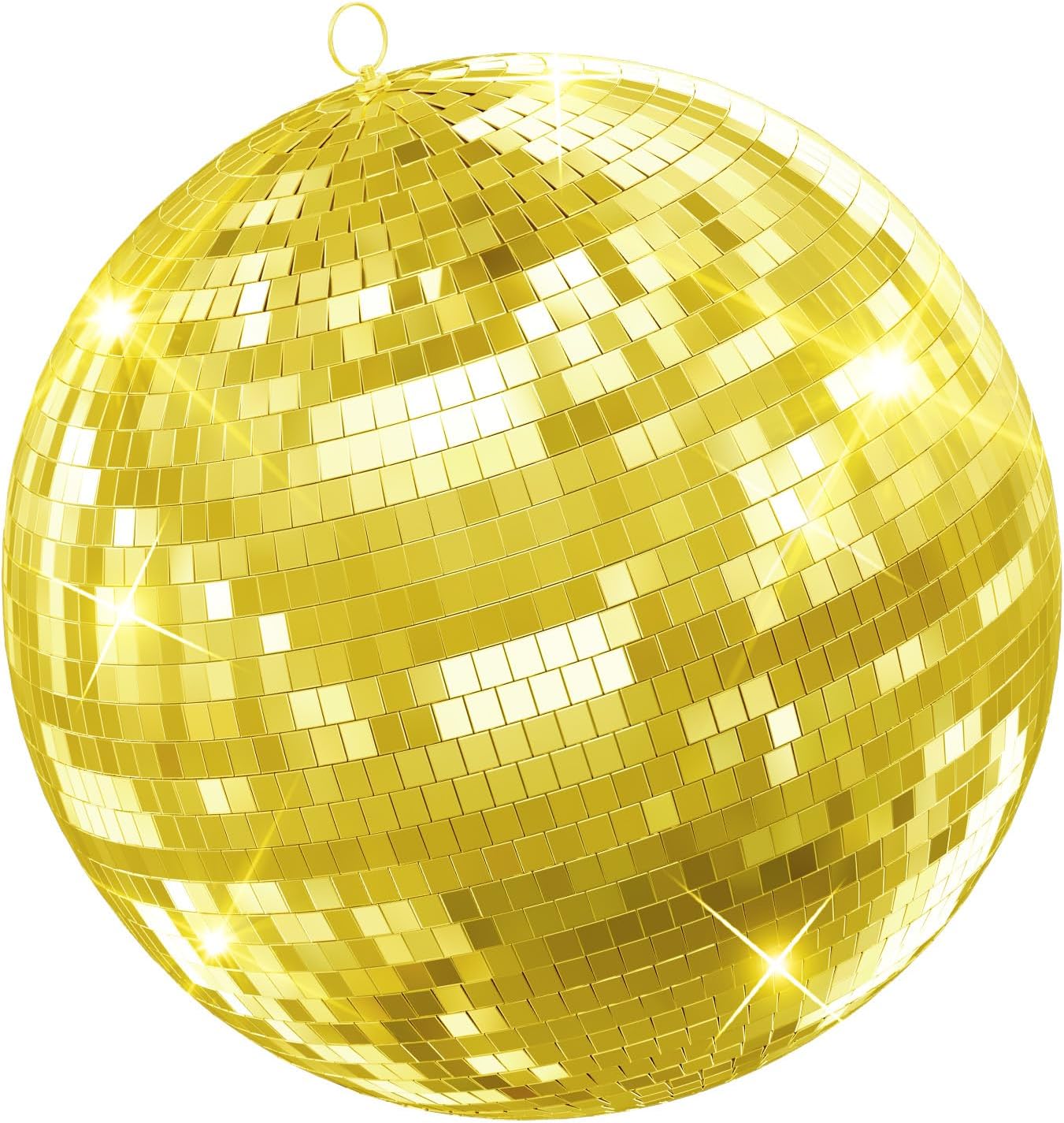 12/16/20 inch Disco Ball,Hanging Mirror Ball,Wedding Decoration Disco,Light Ball Stage Lighting Effect,Home Stage Bar Glittering Decoration,Party Favor (Golden, 20Inch)