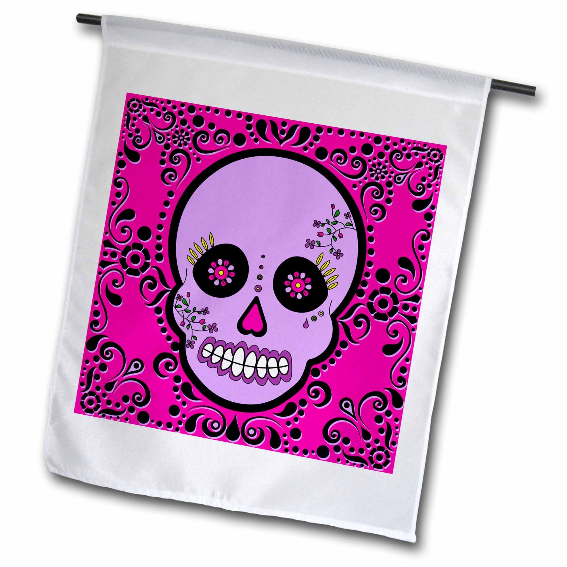 3dRose Gartenflagge – Day Of The Dead Sugar Skull Design, 30,5 X 45,7 Cm