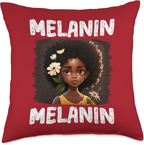 Miniatura 4 de Black History Month Pride African Black Afro Co Cute Melanin Afro Natural Hair Queen Black Girl Magic Pride Throw Pillow 16x16 Multicolor
