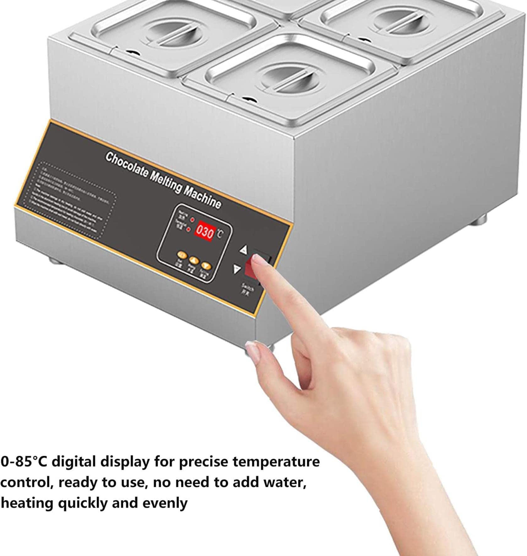Máquina comercial para templar chocolate, Máquina para templar chocolate con control automático, Máquina para derretir chocolate, Calentador eléctrico de alimentos adecuado para chocolatería, hogar,