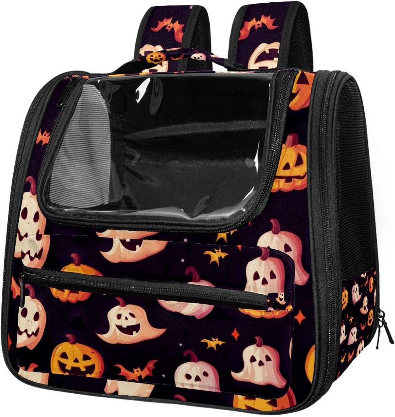 Portable Travel pet Backpack Carrier Hamster Bag Small Dog cat Carrier Breathable Hang Bag, Halloween