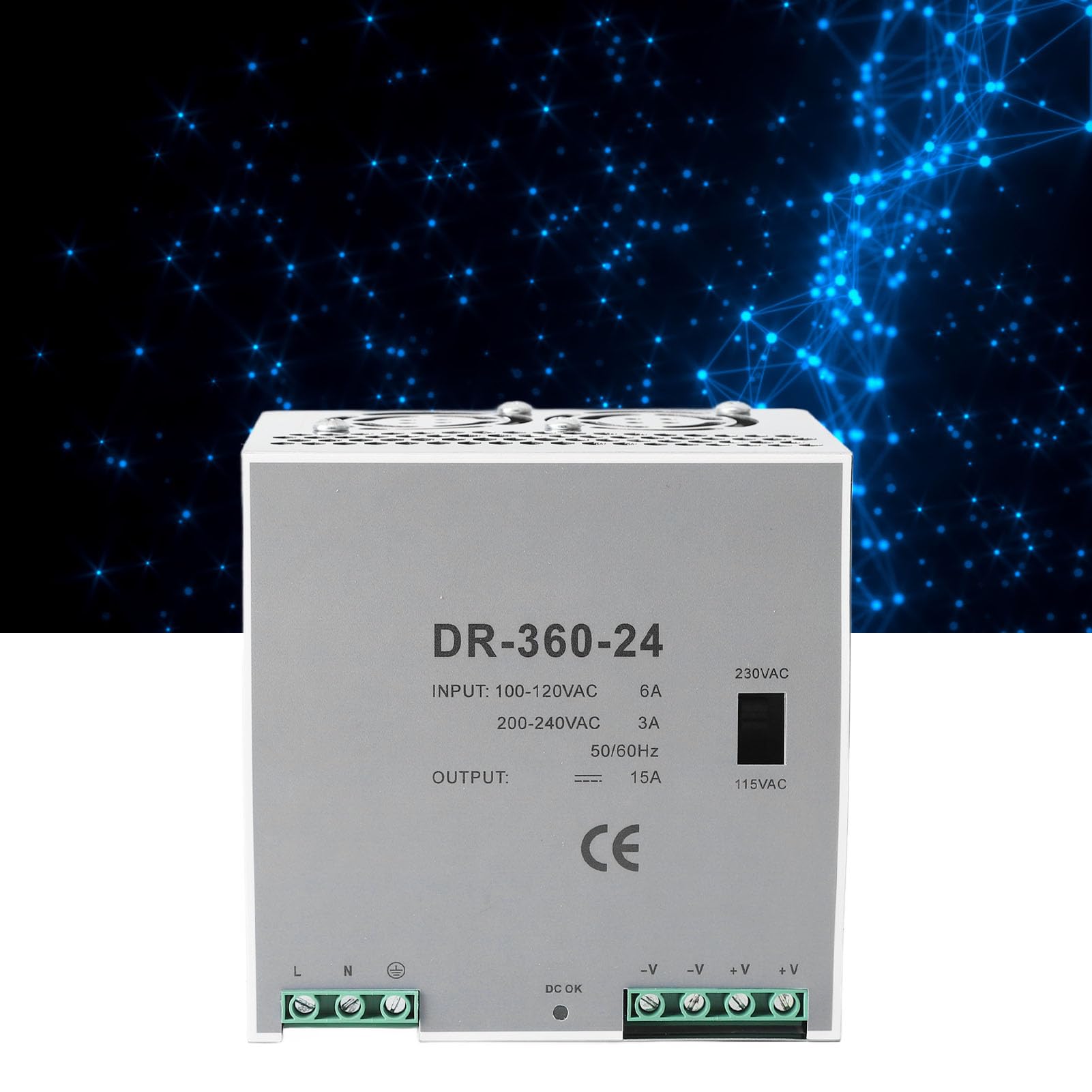 Generic 360-W-AC-zu-DC-Netzteiladapter, Zuverlässiger Transformator für Heimbeleuchtung und Überwachungskameras, Kompakte Größe (24V-Ausgang)