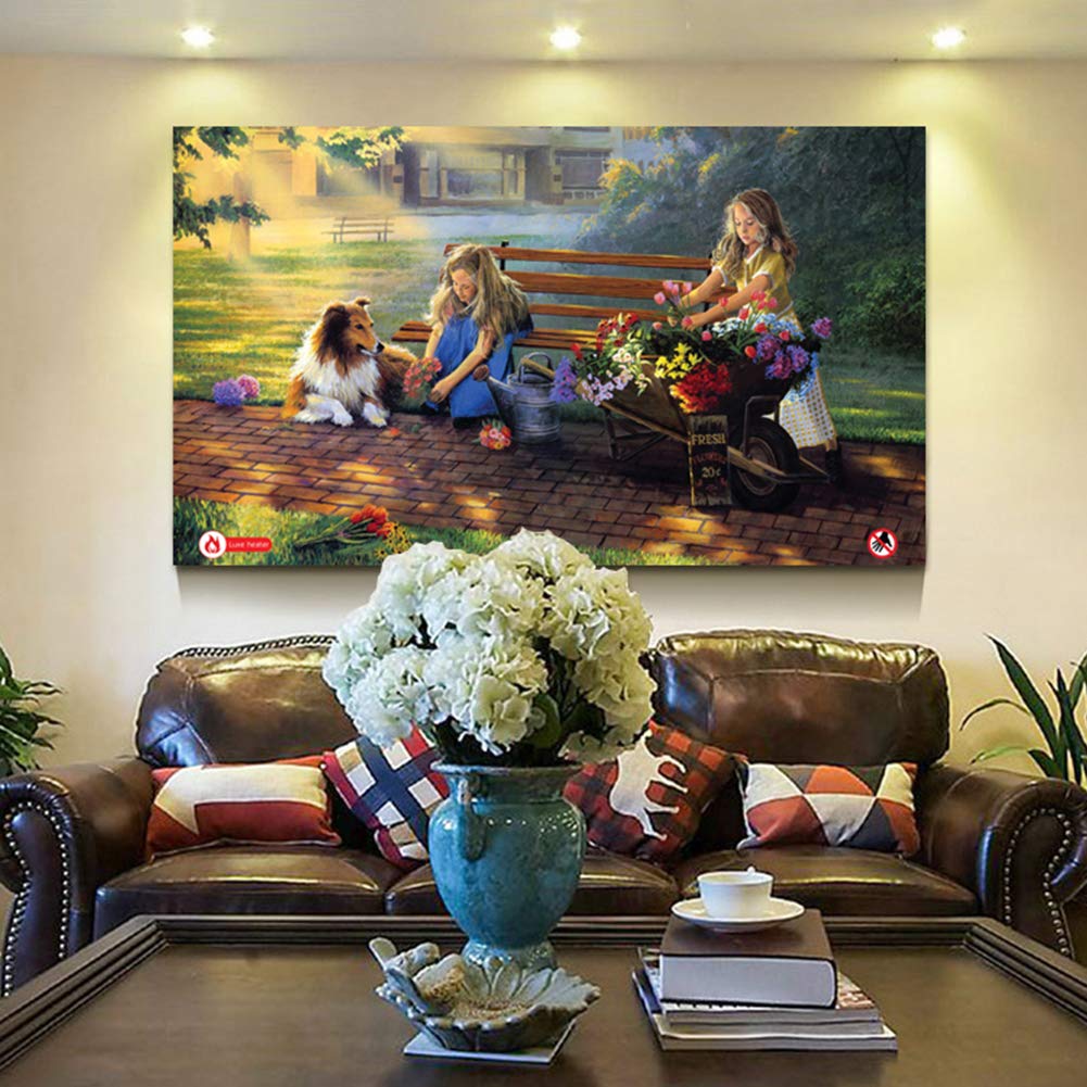 Electric Space Heater 1300W Wall Mount Art Mural Decoration Carbon Fiber Fast Heater withEnergy Saving for Living Room