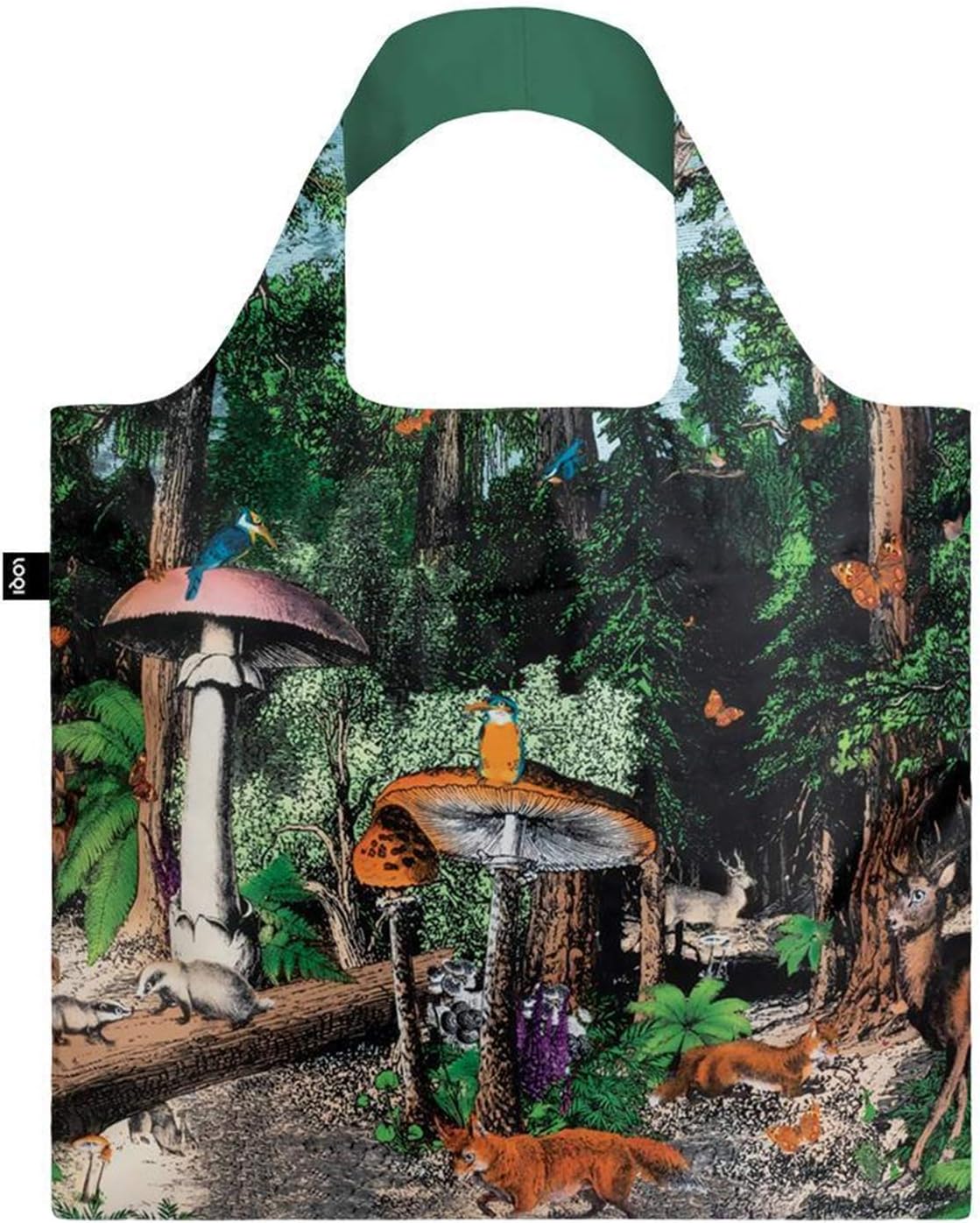 Artist Kristjana S Williams Interiors Reusable Shopping Bag, O/S, Black Forest