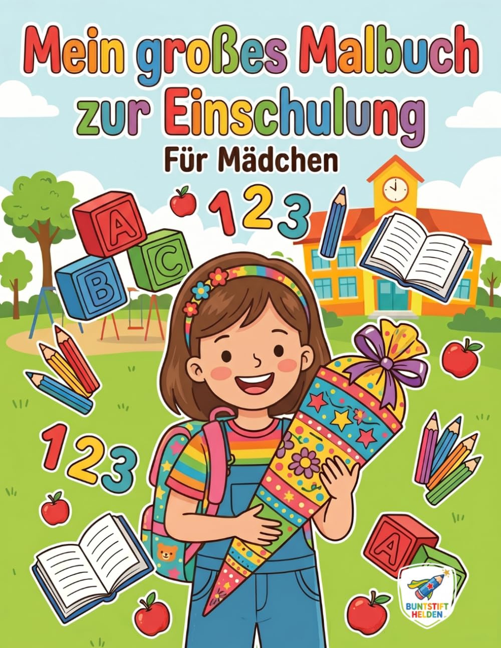 Mein großes Malbuch zur Einschulung: Für Mädchen