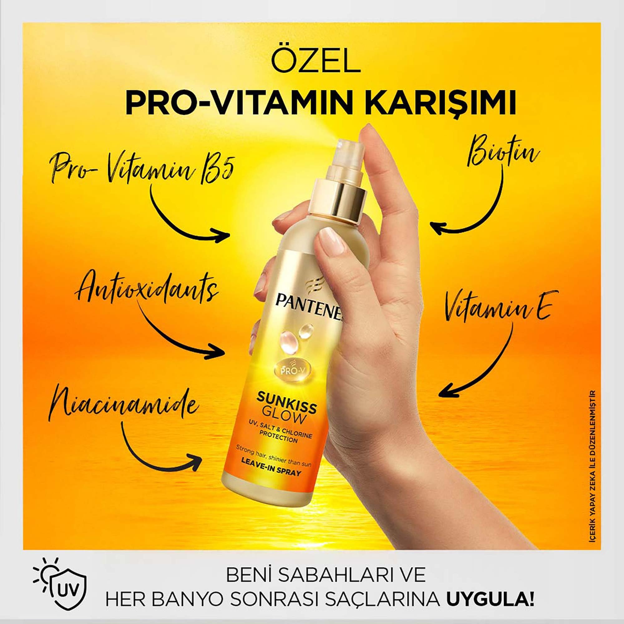 PANTENE Pro-V Sunkiss Glow Güneş Koruyucu Saç Spreyi, 200 ml