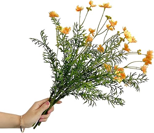 6 ramos de flores artificiales de seda de plástico realistas, plantas para interiores y exteriores, decoración del hogar, centros de mesa y arreglos