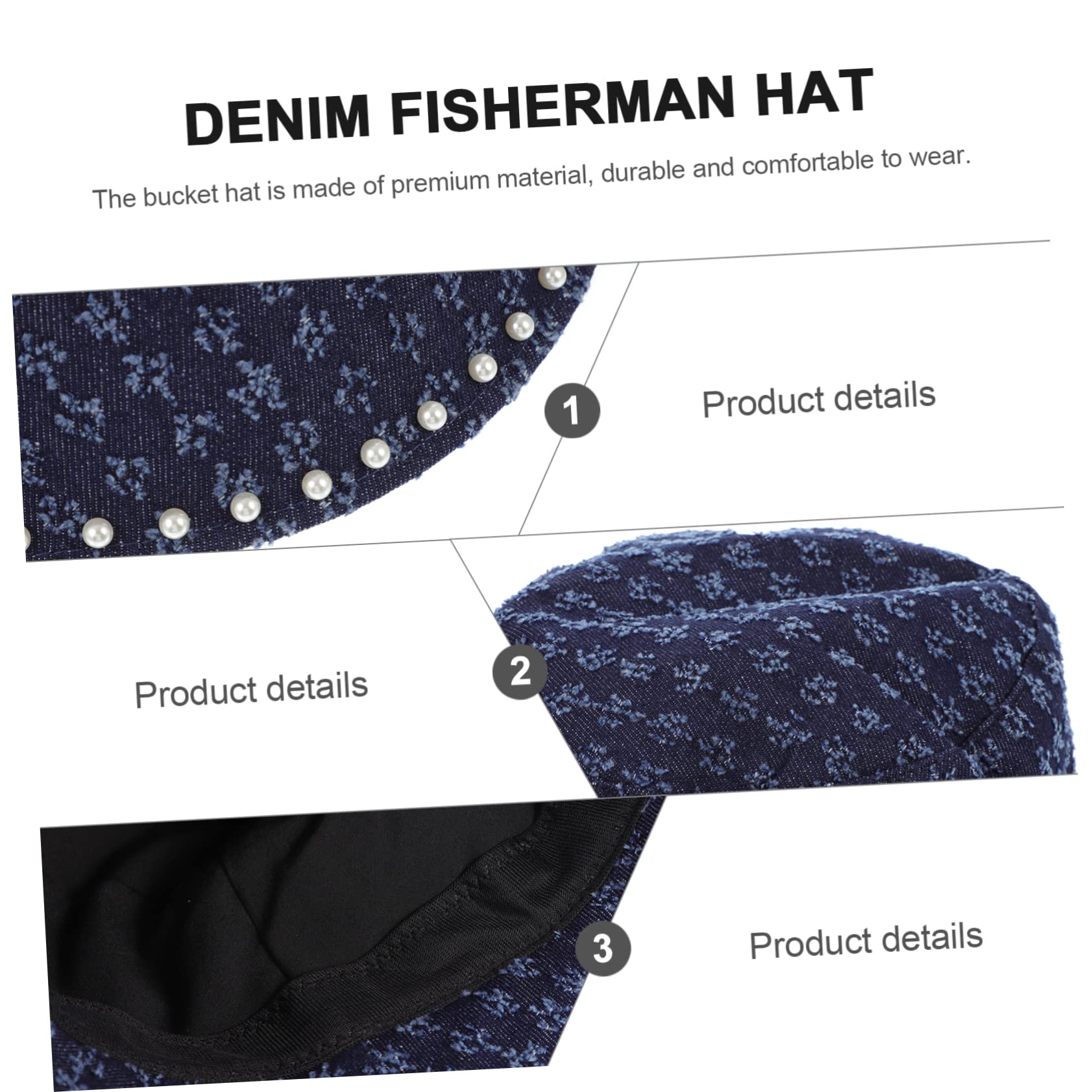 VALICLUD Chapeau De Pêcheur Chapeaux De Seau pour Les Femmes Casquettes De Soleil pour Femmes Chapeau De Seau pour Les Femmes Chapeaux Dames Chapeau De Soleil De Plage Blue Jean