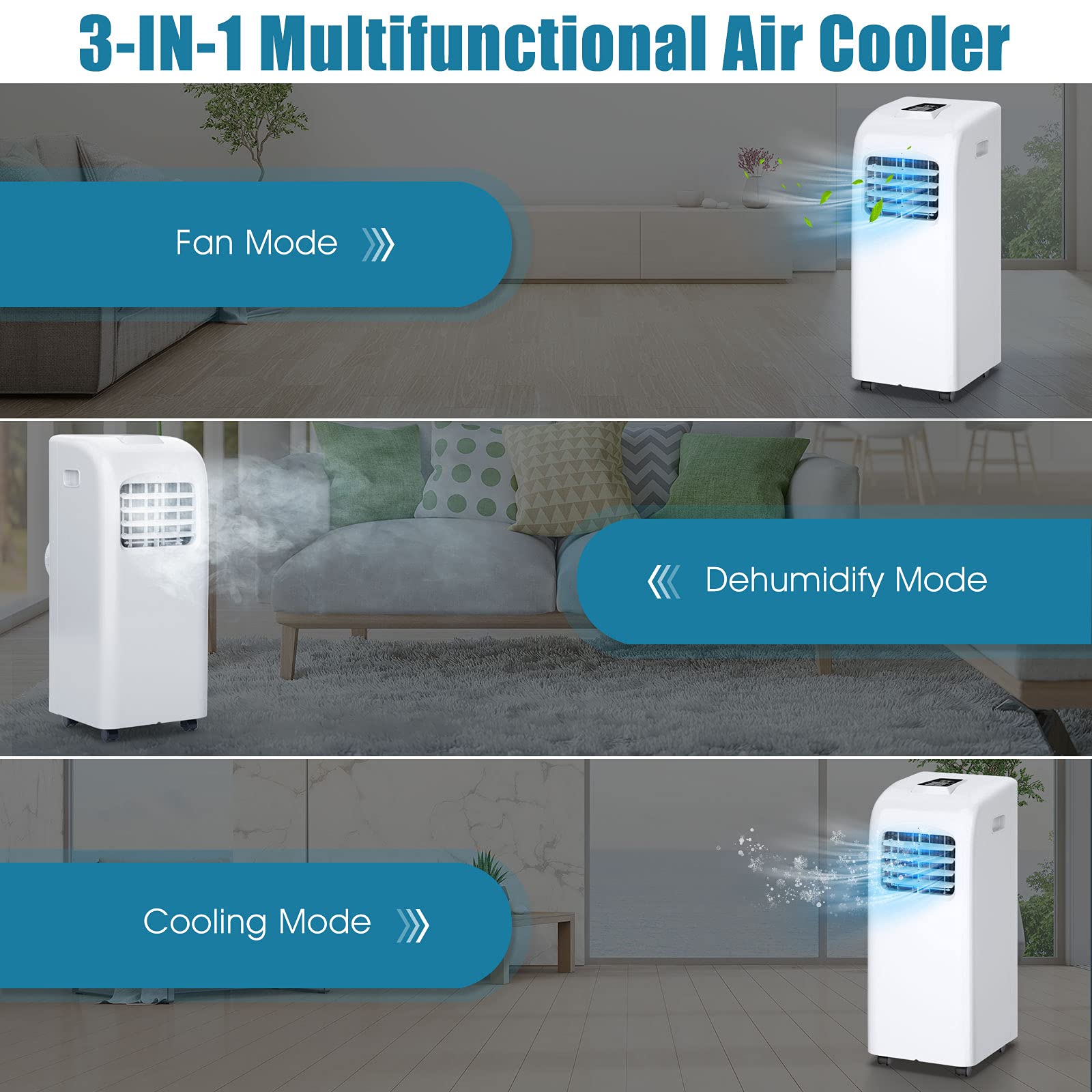 GOFLAME 8000 BTU Portable Air Conditioner - Freestanding AC Unit With Remote, Dehumidifier, Fan & Sleep Mode - View #8