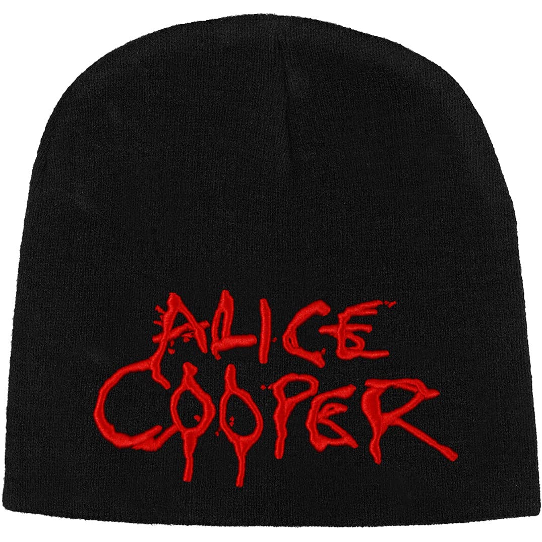 Alice Cooper Black Cotton Beanie Hat One Size