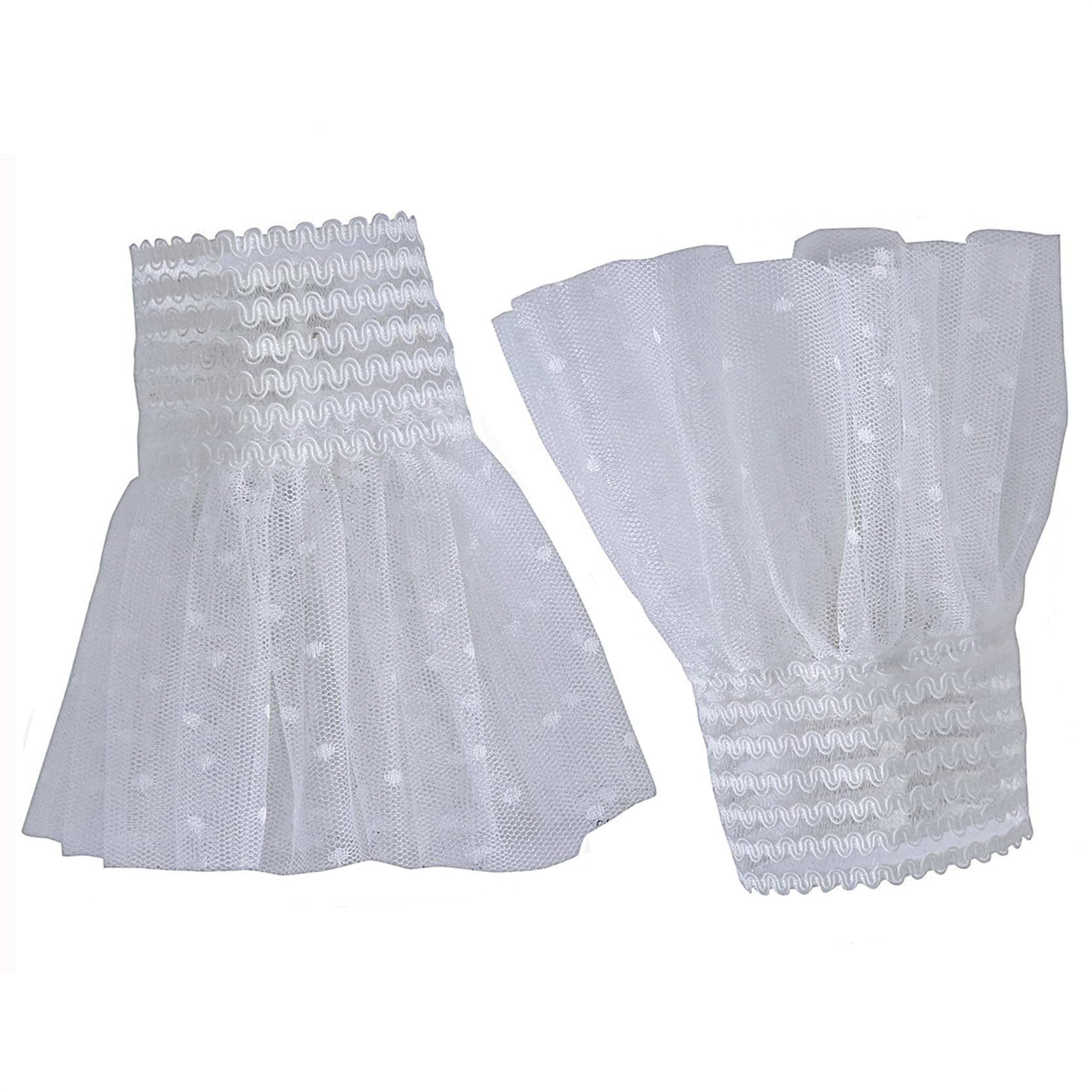 Wrist Cuffs for Women, Ruffled Fake Sleeves Elastic Detachable Arm Cuffs for Sweater Blouse Coat