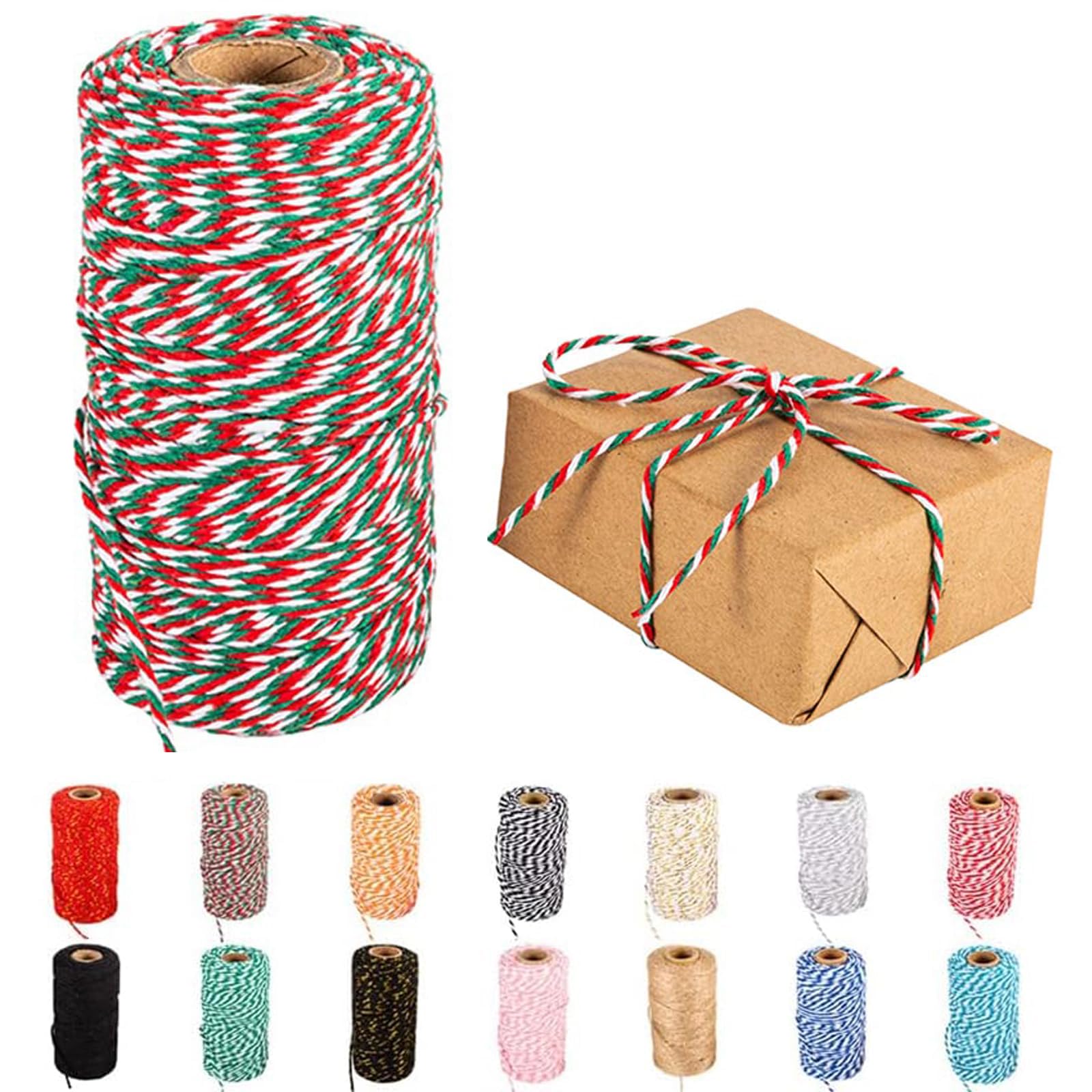 JijAcraft Gray And White Twine String, 328 Feet Christmas Bakers Cotton String, 2MM Heavy Duty Packing Twine For DIY Crafts, Christmas Decoration, Gift Wrapping, Craft Wrapping - View #3