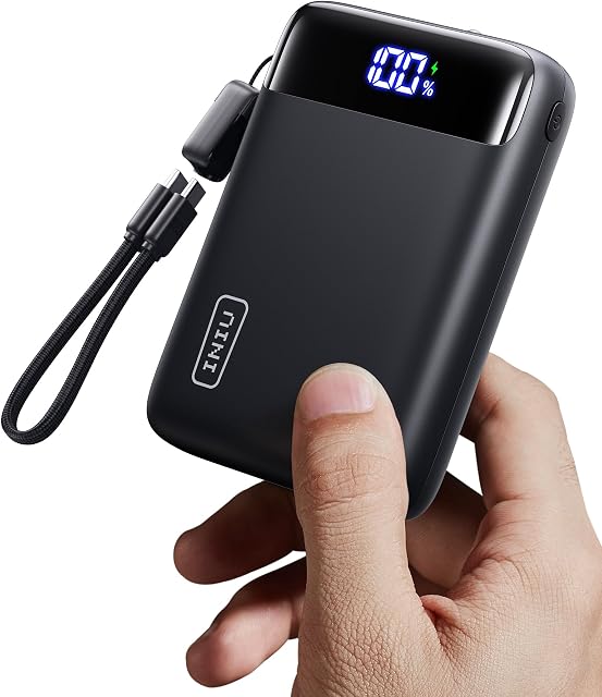 INIU Power Bank, Smallest 20000mAh Portable Charger Fast Charging 22.5W, Battery Pack with USB C Cable&LED Display, Phone Powerbank for Travel Essentials, for iPhone 17 16 15 Pro max Samsung iPad etc
