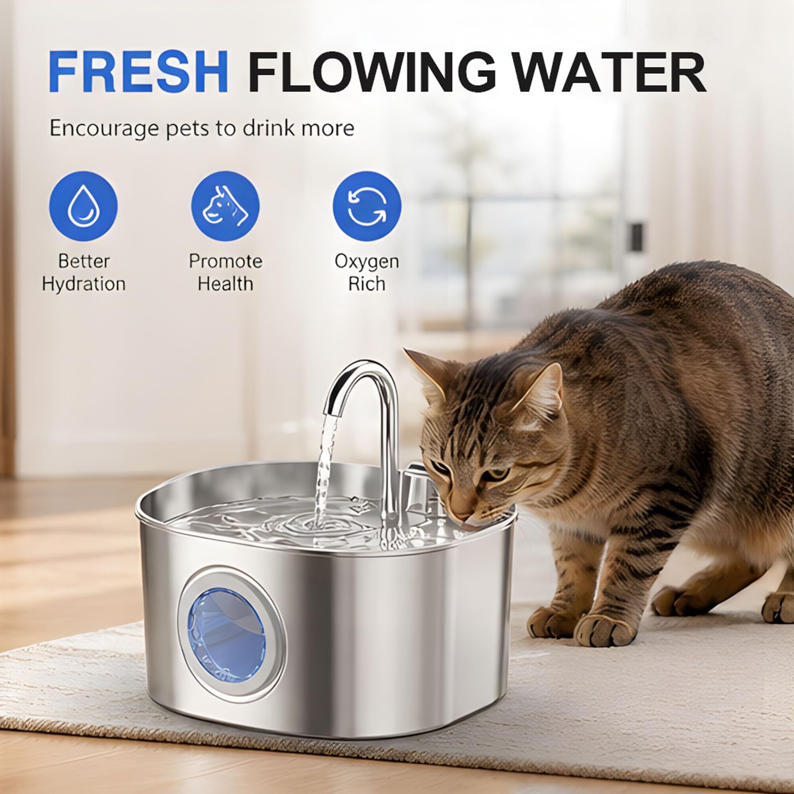 Fuente de Agua Interior para Mascotas para Gatos y Perros