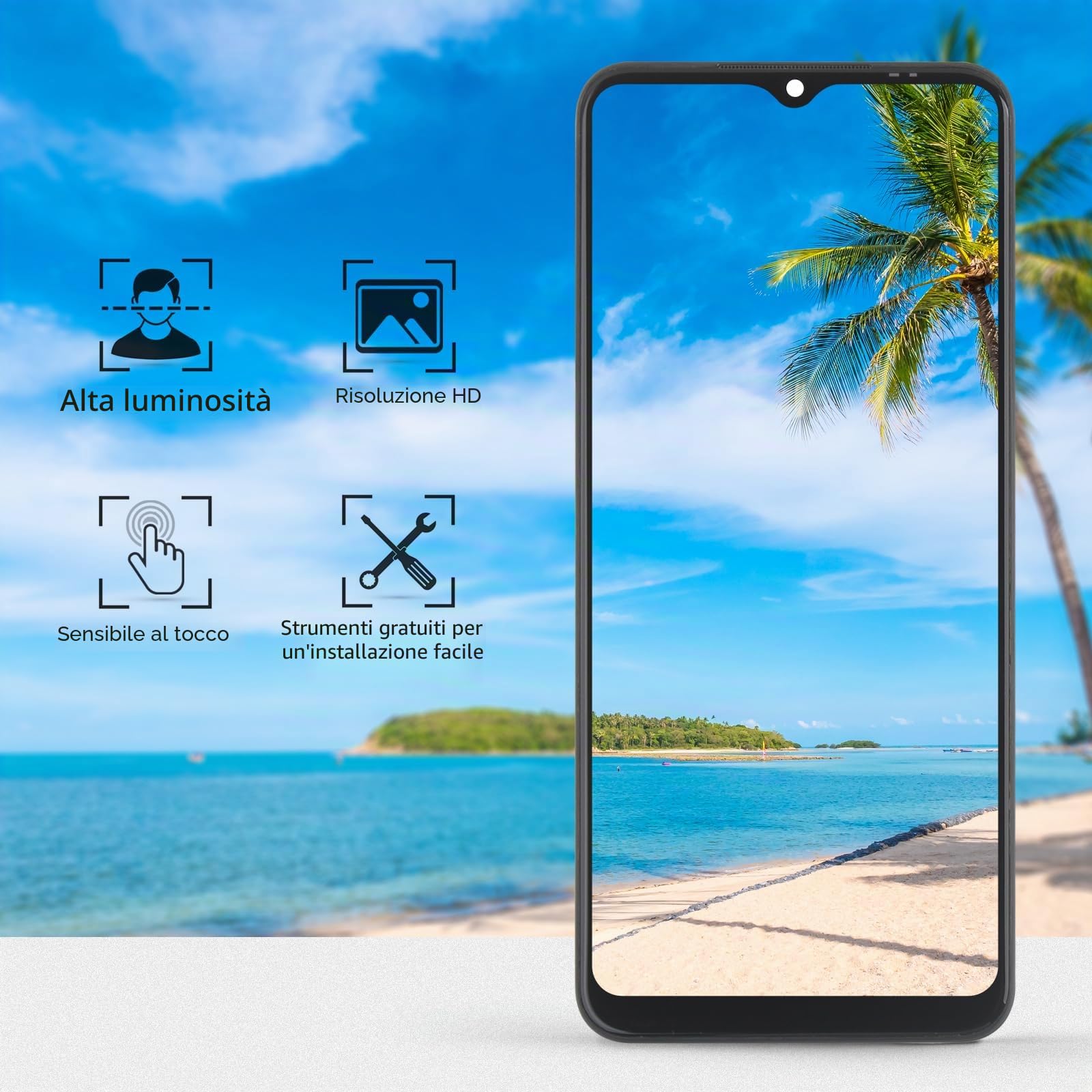 Per Xiaomi Redmi 13C Schermo LCD per Xiaomi Redmi 13C 23100RN82L, 23106RN0DA, 23108RN04Y Display Assemblea Sostituzione Schermo di Vetro Digitalizzatore con strumenti di Riparazione (Nero con Cornice)