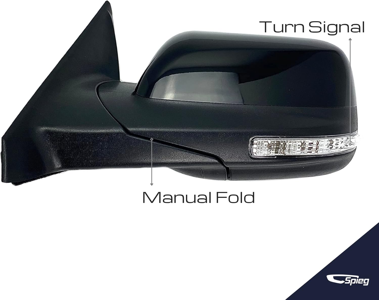 Spieg Driver Side Mirror for 2016-2019 Ford Explorer Power Heated Manual Fold Turn Signal Puddle Lamp Spotter Glass Black 7 Pins Left FO1320554