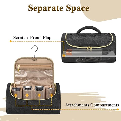Miniatura 4 de Mancro Estuche organizador de viaje apto para Dyson Airwrap, secador de pelo, 4 barriles rizadores, 2 cepillos alisadores, cepillo voluminizador,