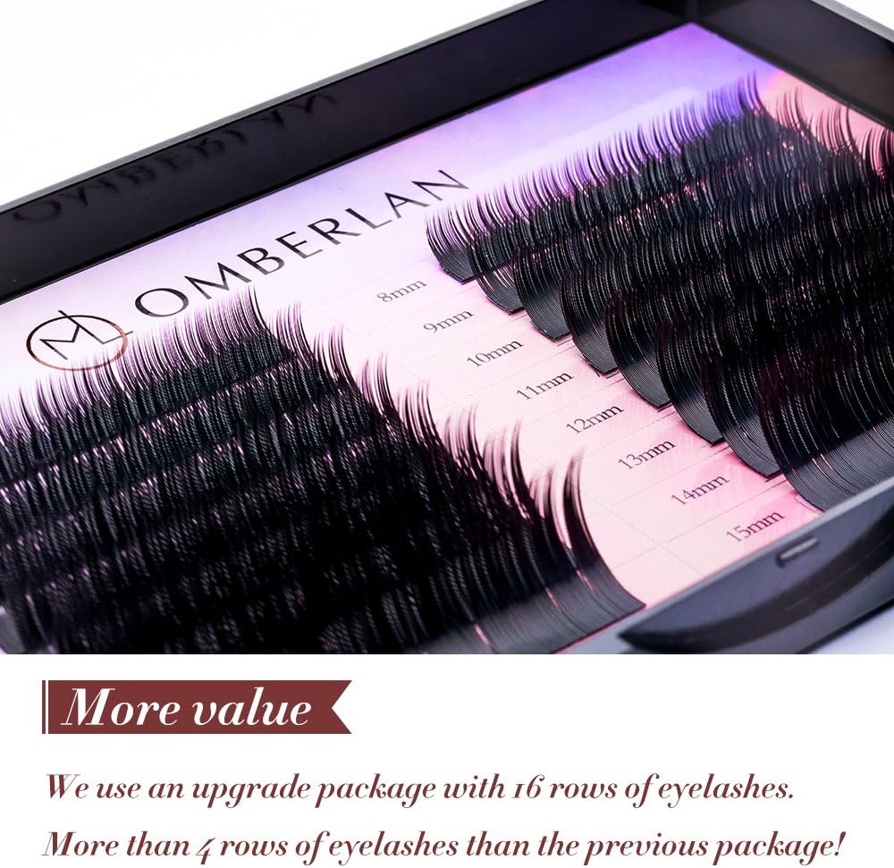 Eyelash Extensions - 16 Rows 0.15mm C Curl Lash Extensions 8-15mm Mixed Eyelash Extension Individual Eyelashes Eyelash Extension Supplies for Salon and Professionals Use