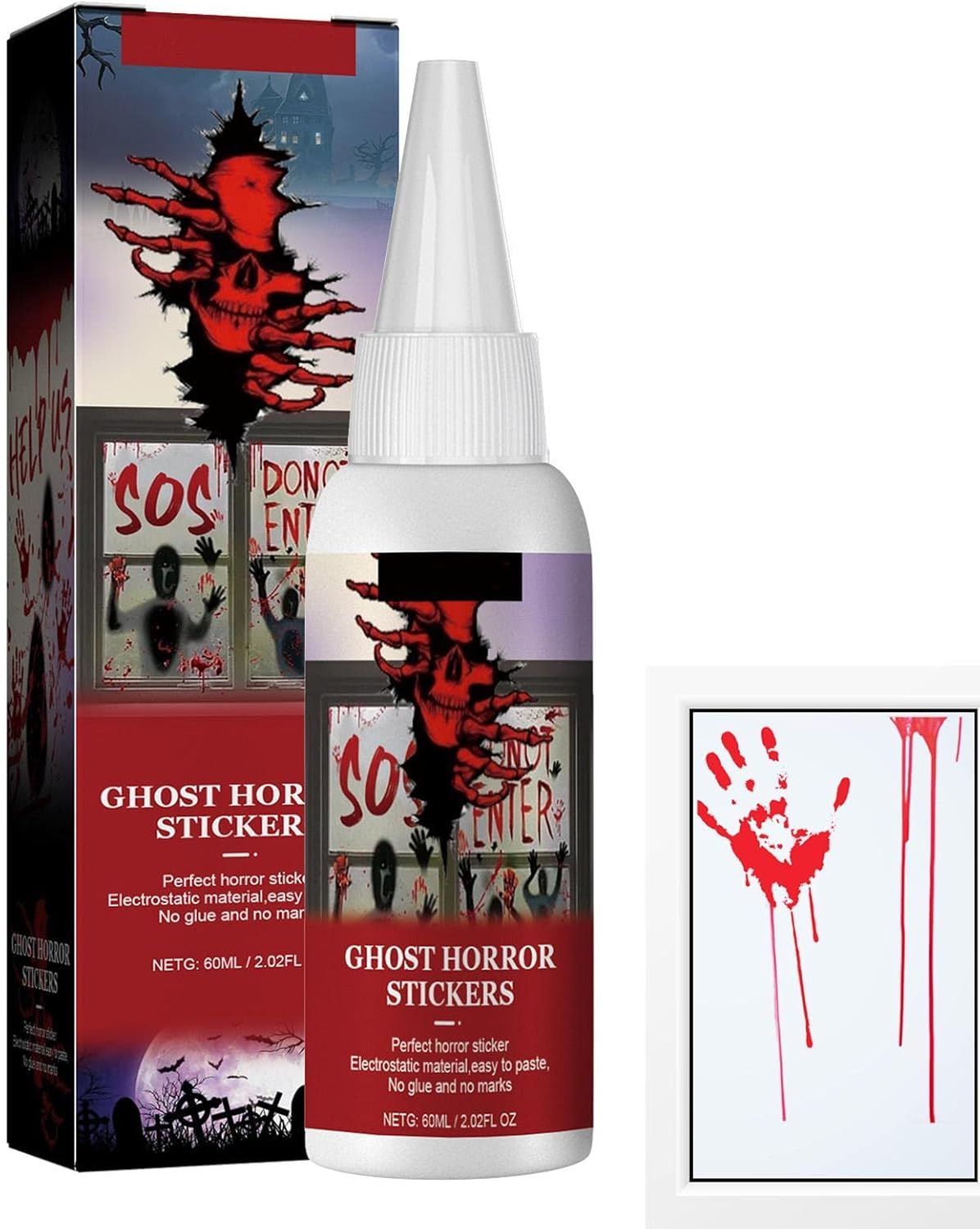 ハロウィン血まみれ手形ステッカー 偽の血の手形の足跡のステッカーの蛍光顔料 ハロウィン血まみれ手形ステッカー 偽の血の手形の足跡のステッカーの蛍光顔料