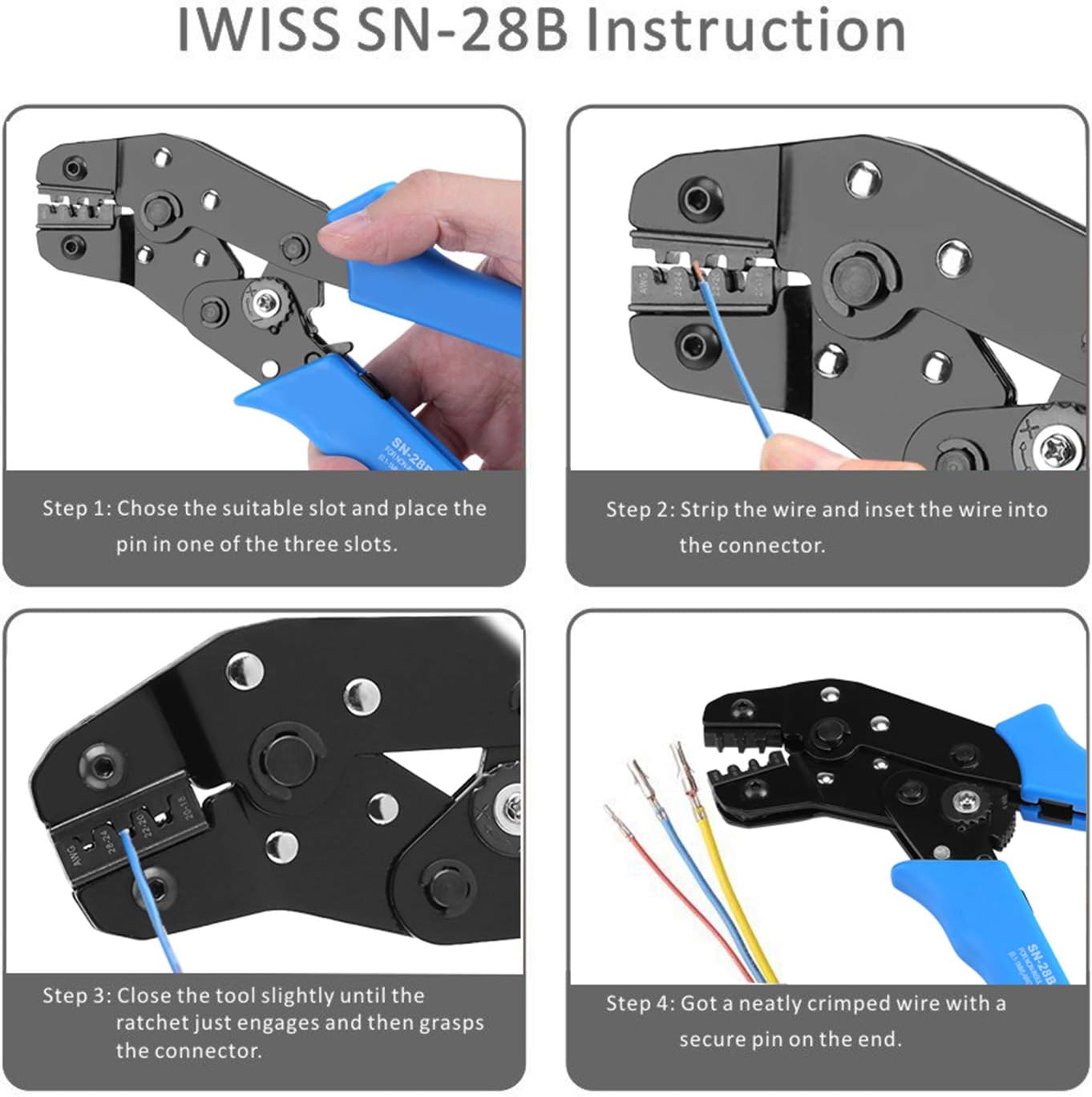 Open Terminal Crimper Plier Tool, Terminal Professional Pin Crimping Tool, SN-28B Crimping Tool Pin Terminal Crimping Tool JST Connector Crimping Tool for JST
