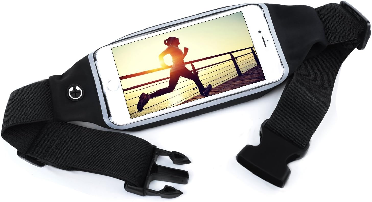 Running Belt- Workout Sports Fitness Running Bag waisk Pack Water Weather Resistant Waist Length Design Expands fit iPhone 7/7 plus/6s/6plus.