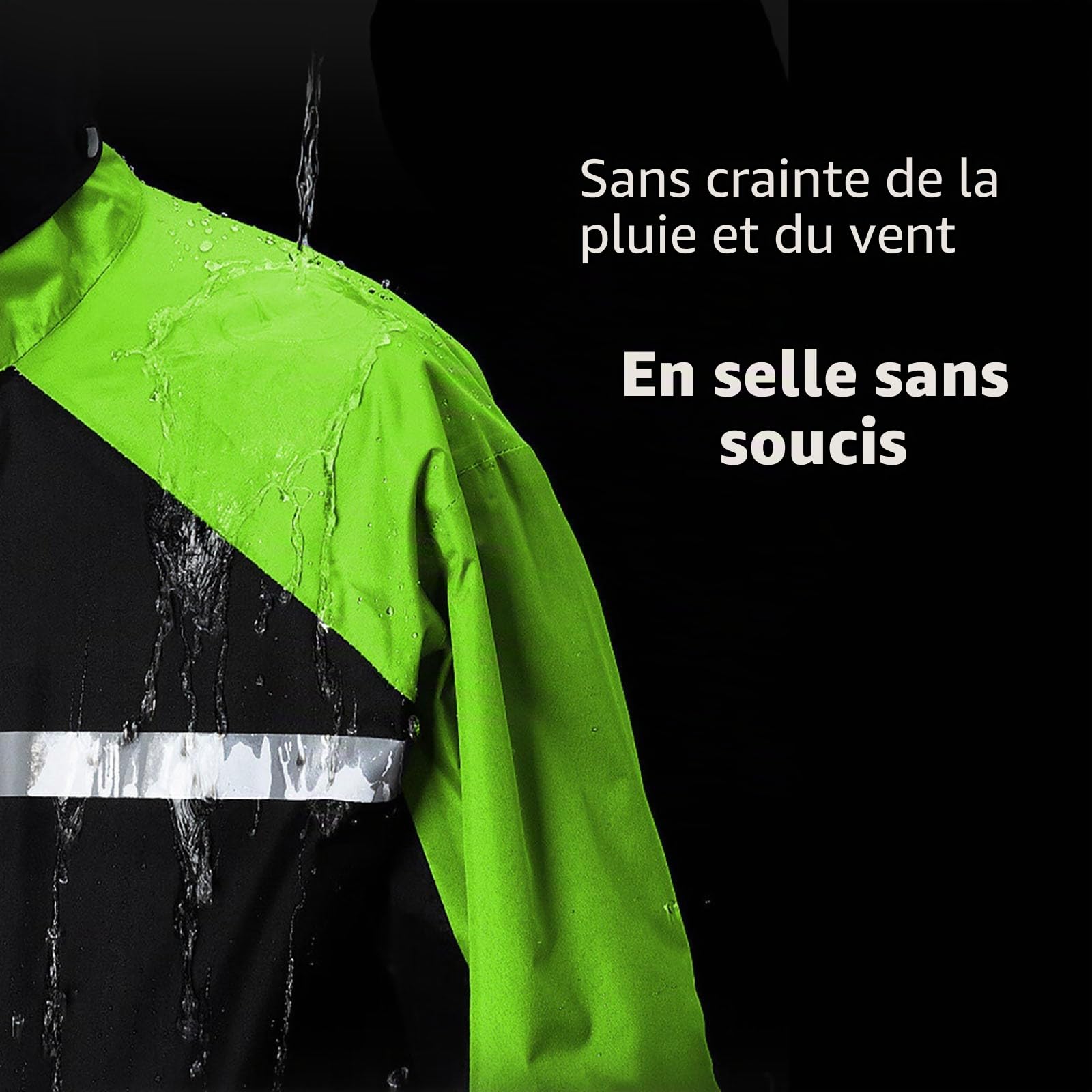 Generisch 2026 - Combinaison de pluie pour homme - Veste réfléchissante et pantalon d'extérieur - Cyclisme - Moto - Imperméable avec capuche - Chemise western courte