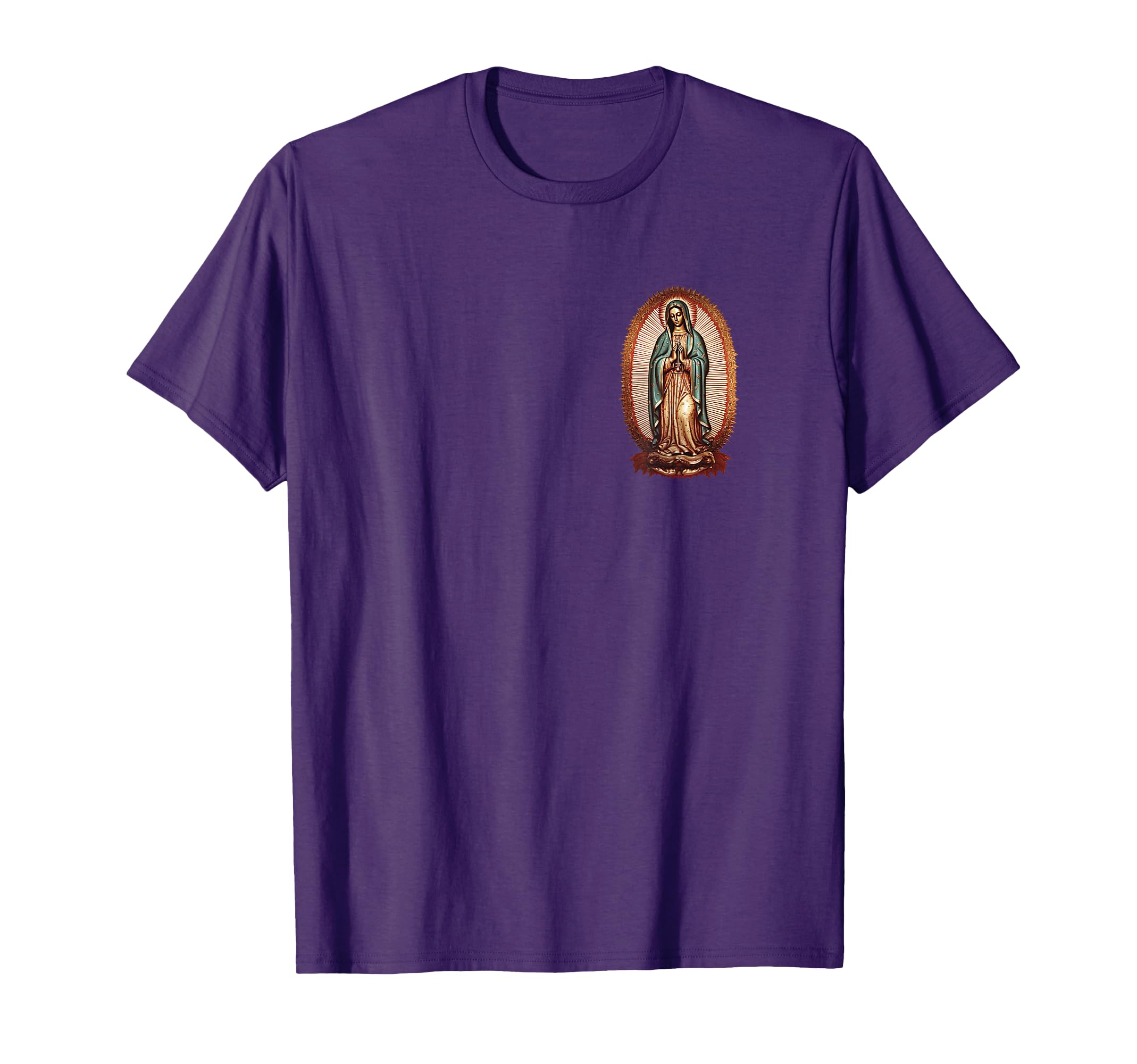 Our Lady Virgen De Guadalupe Virgin Mary Linda Floral Pocket T-Shirt