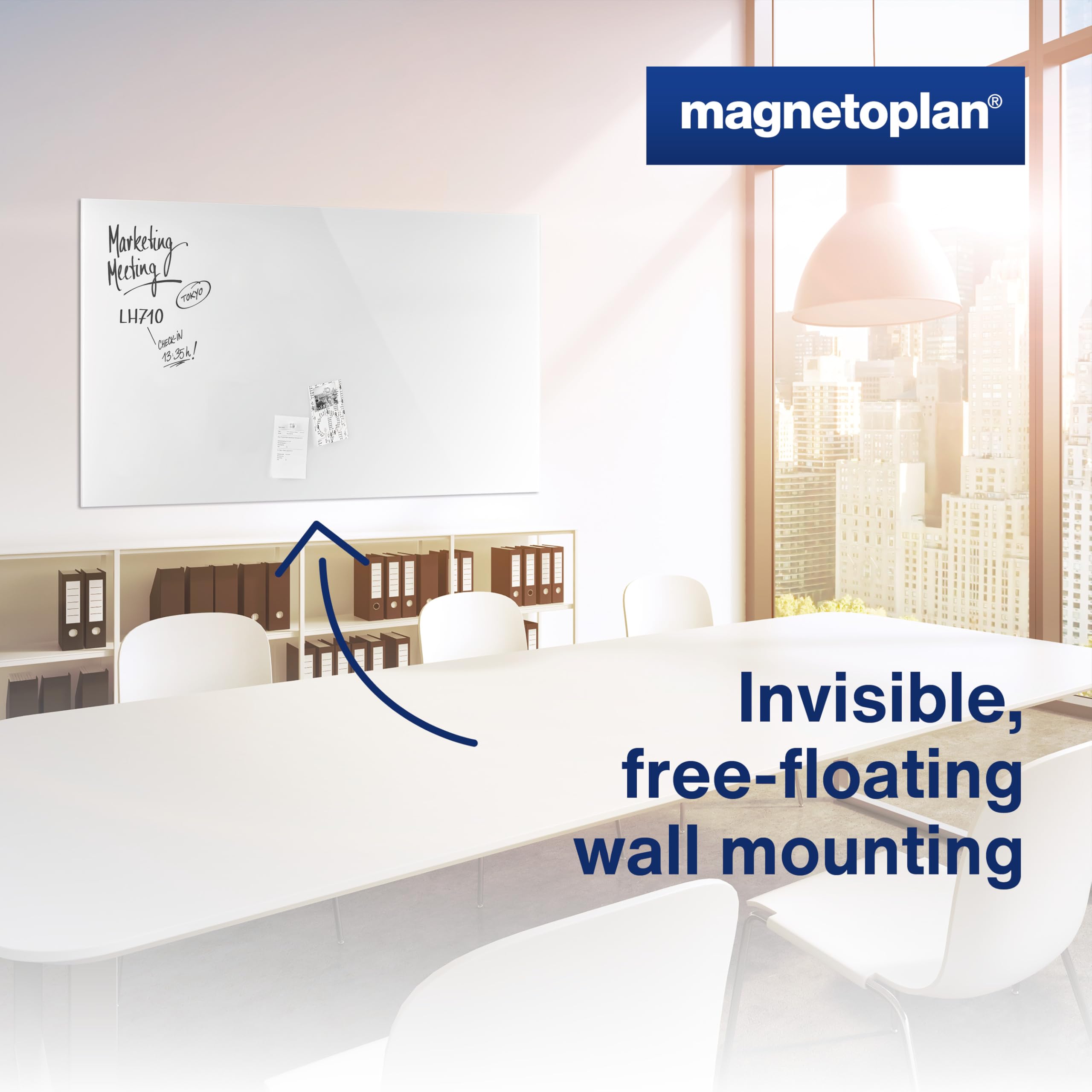 magnetoplan 13404000 Diseño de tablas de cristal, magnético, Briliant Color Blanco, 1200 x 900 mm