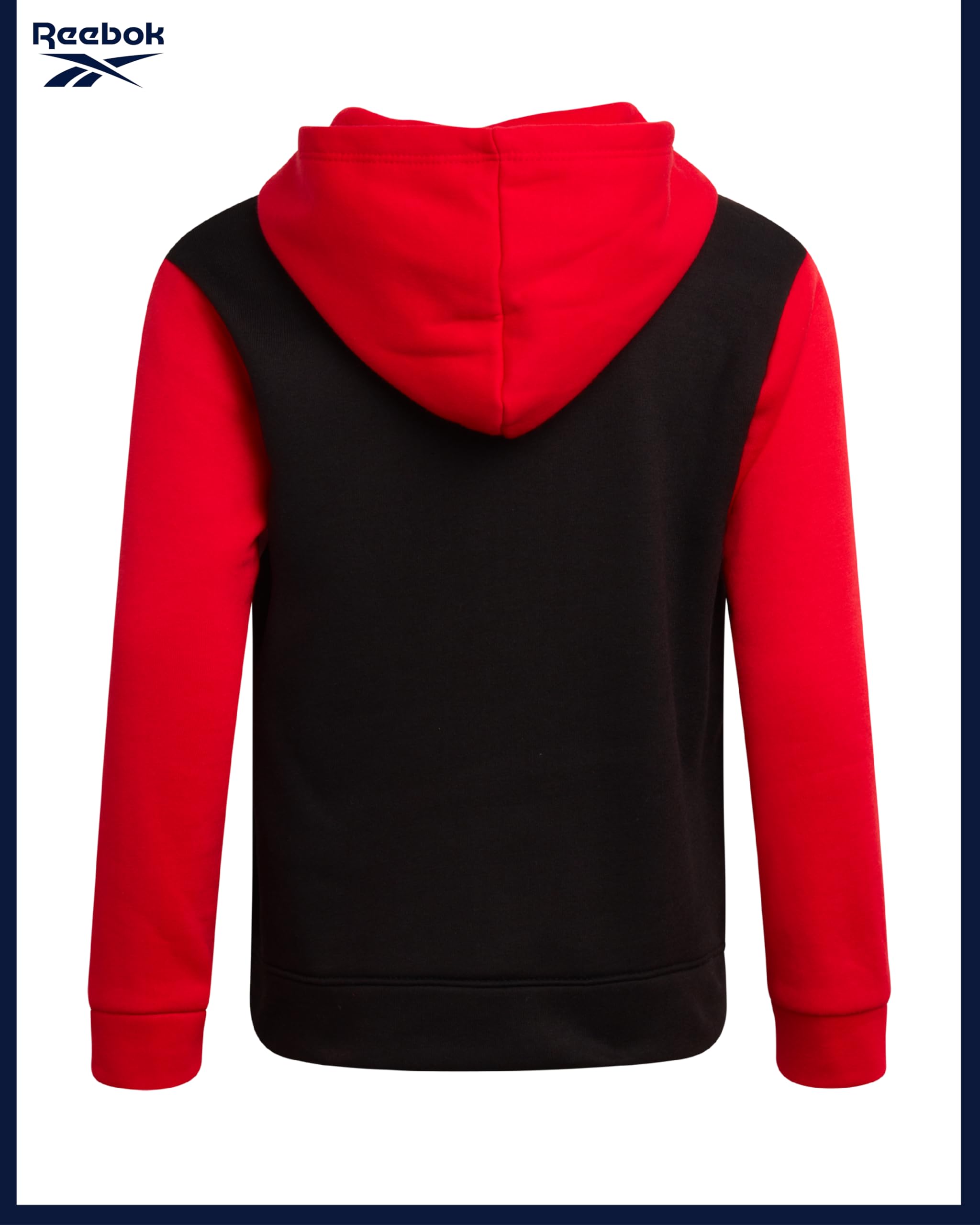 Reebok Kleinkind Jungen Trainingsanzug – 2-teiliges gemütliches Fleece-Outfit für Kleinkinder, Jungen, Outfits mit Reißverschluss und Kapuzen-Sweatshirt und Jungen-Jogginghose