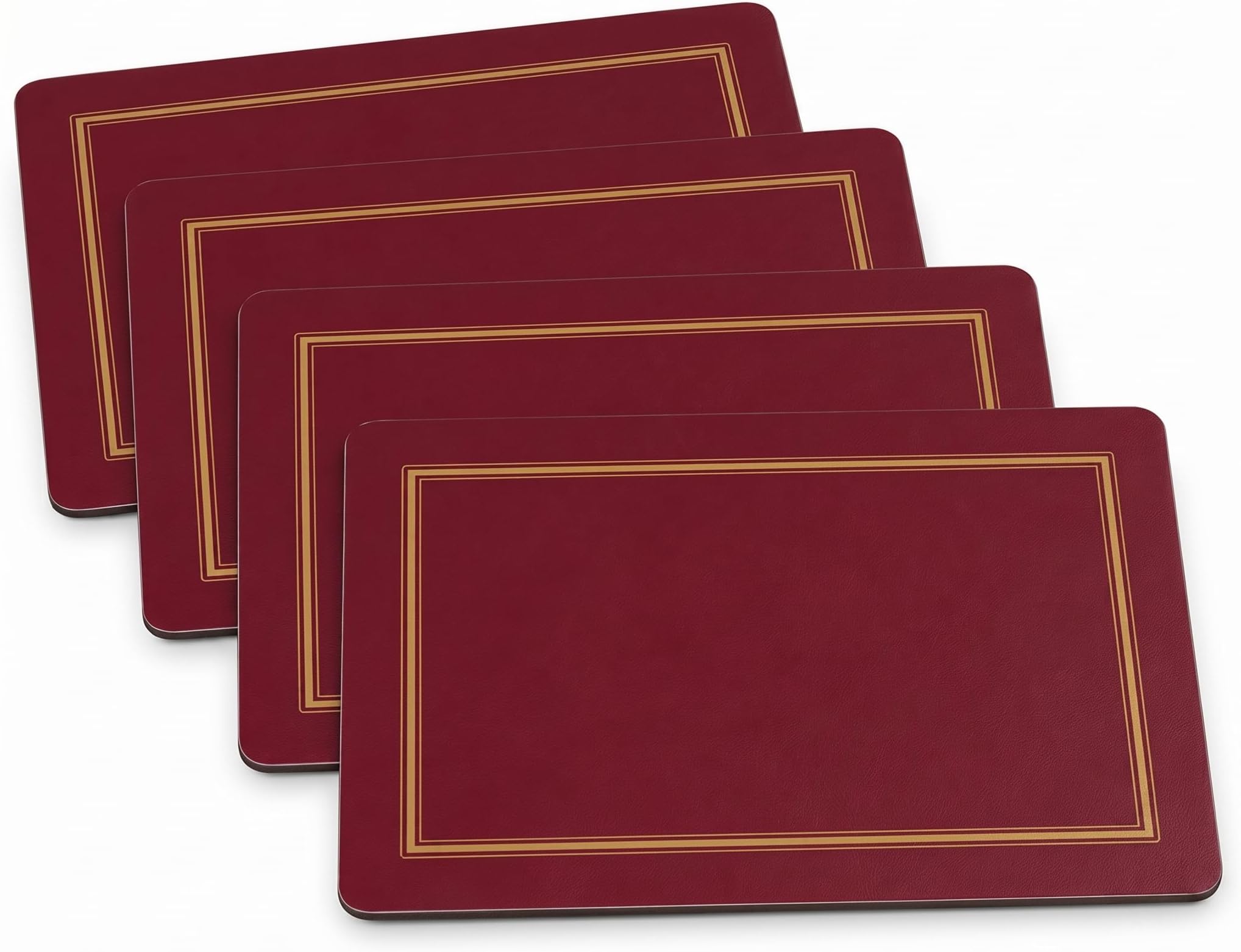 Pimpernel Set of 4 Classic Burgundy Placemats - Cork-Backed Table Mats with Heat Resistance and Stain Protection, Suitable for Everyday Dining and Entertaining, 40.1 x 29.8cm