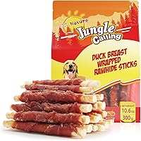 Vista 11 de Jungle Calling Golosinas para perros, palitos de cuero crudo envueltos en pollo para perros, deliciosas y nutritivas golosinas de recompensa