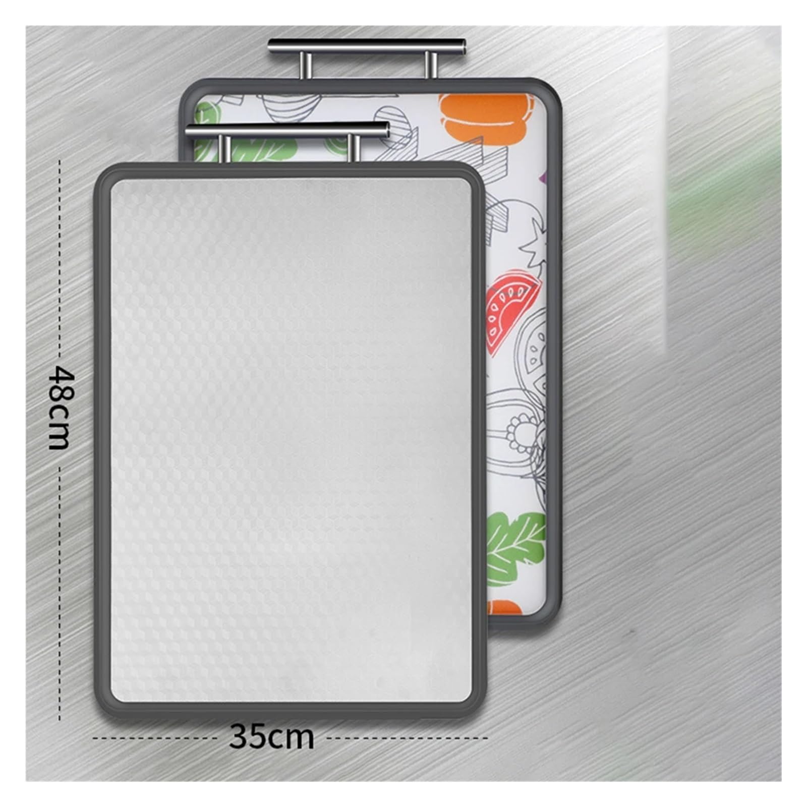 Tabla de Cortar de Acero Inoxidable 316 Stainless Steel Chopping Board with Handle Kitchen Supplies(29.5x42x2.2cm)
