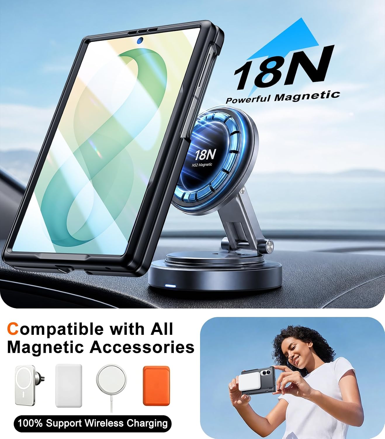 SPIDERCASE Magnetic for Samsung Galaxy Z Fold 8 Case, Black image 5
