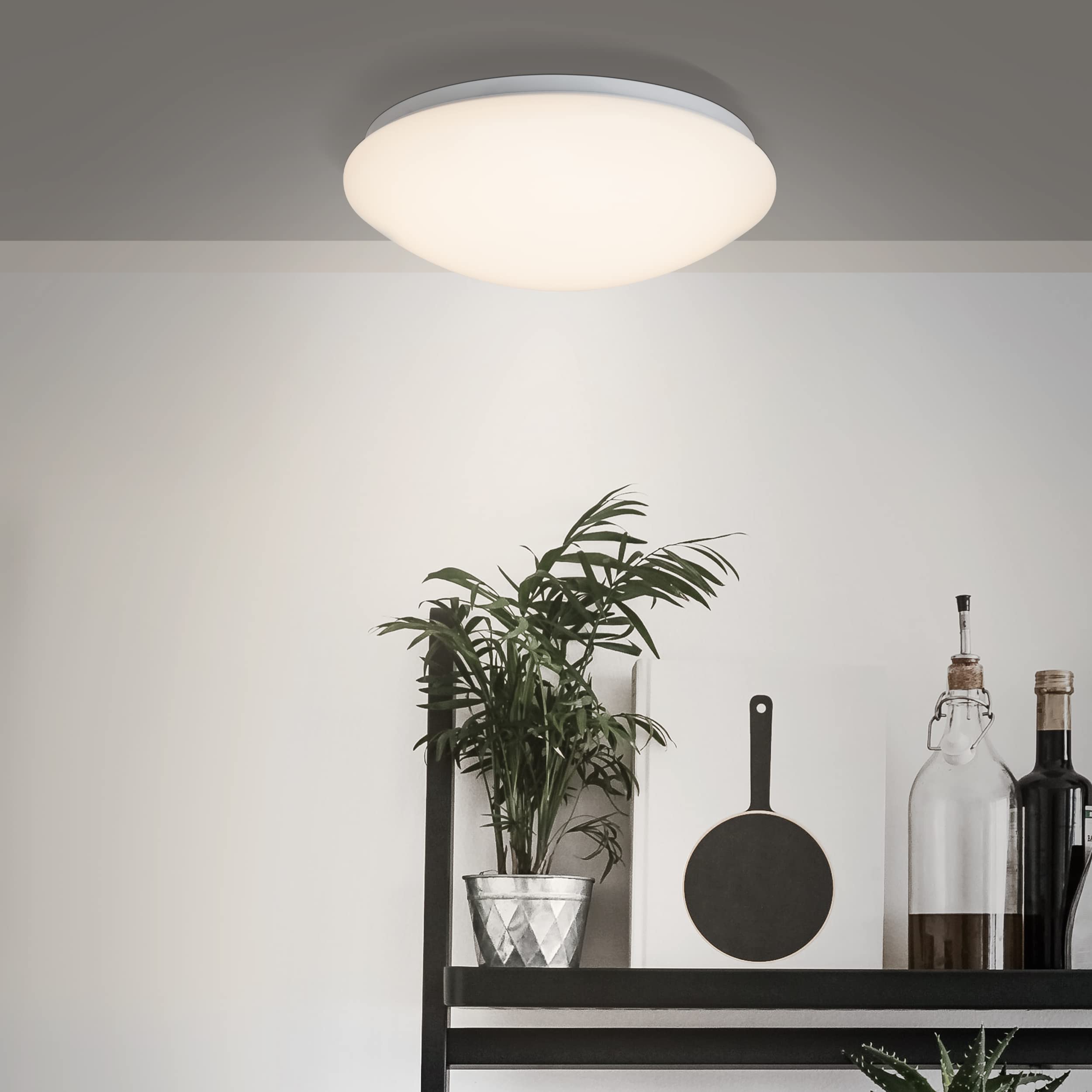 LED Deckenlampe Durchmesser 32cm - Wand- und Deckenleuchte mit warmweißem