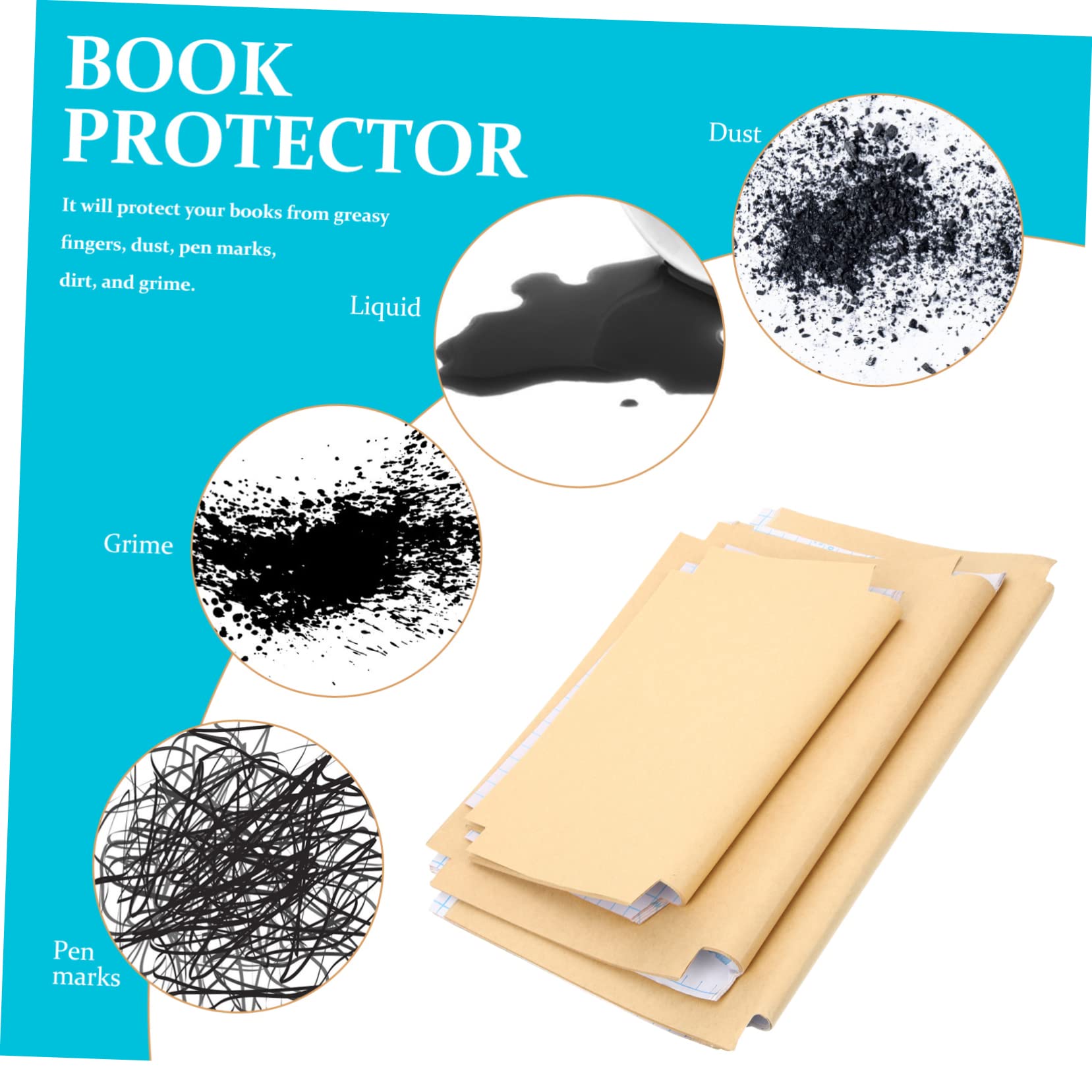 Angoily Copertine per Libri in Carta Kraft 30 Fogli Autoadesive Protezione per Testi e Quaderni