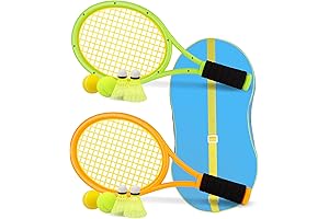 Kids Tennis Racket, 17 Inch Plastic Tennis Racket Set for 5 Year Olds