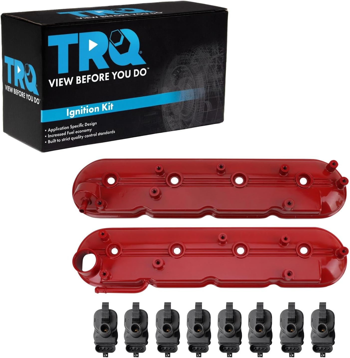 TRQ Ignition Coil Kit 10 Piece Valve Cover Compatible with 1999-2002 Chevrolet Camaro 1999-2004 Corvette 1999-2002 Pontiac Firebird 2004-2005 Cadillac CTS 2004 Pontiac GTO