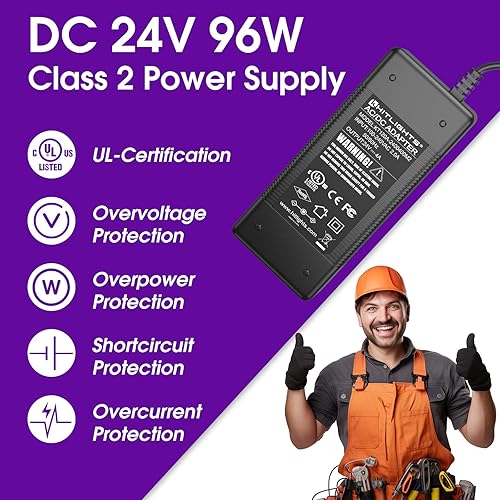 Miniatura 2 de HitLights Fuente de alimentación de 24 V, transformador adaptador 4A 96 W con certificación UL, convertidor de CA de 110 V-240 V a 24 V CC con