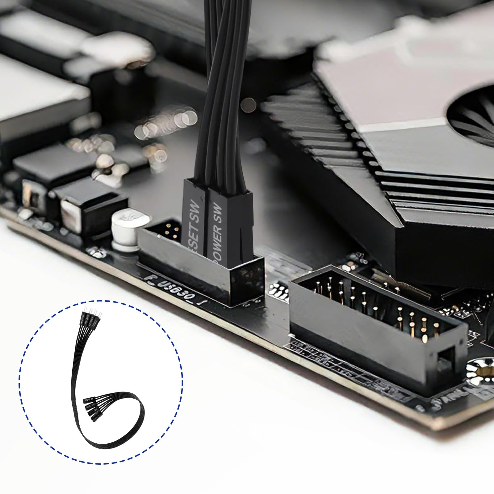 3pz Cavo Prolunga Pannello Frontale Della Scheda Madre, Nastro Piatto 24AWG Adatto per Indicatore LED del Disco Rigido Indicatore LED di Alimentazione e Interruttore Alimentazione del Computer