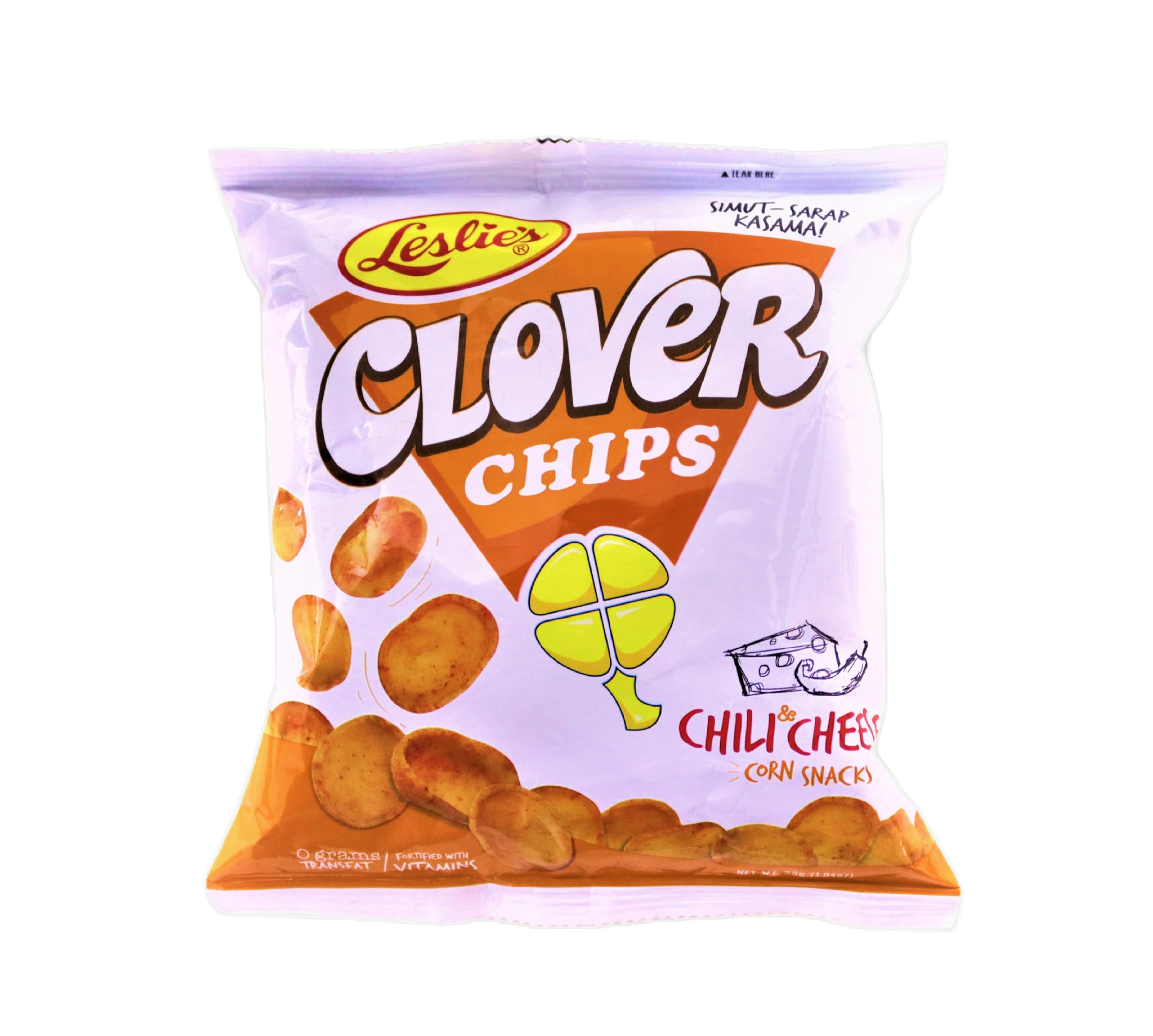 Leslies Clover Chips Chili & Cheese 55Gm