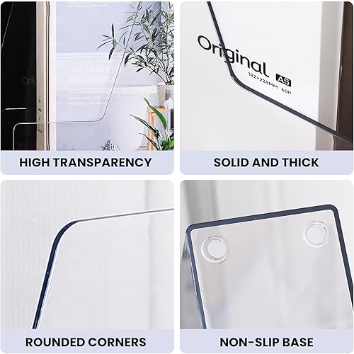 Miniatura 5 de Soporte vertical para archivadores, organizador de archivos transparente, organizador de escritorio y contenedores de almacenamiento para revistas,