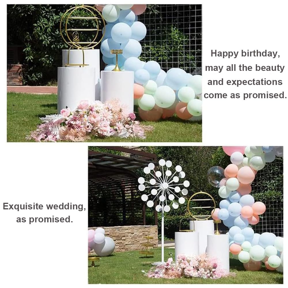 Pedestal cilíndrico redondo para pastel de bodas, soporte para flores, blanco, para fiesta, de metal, para decoración, para pastel de bodas, 3 unidades