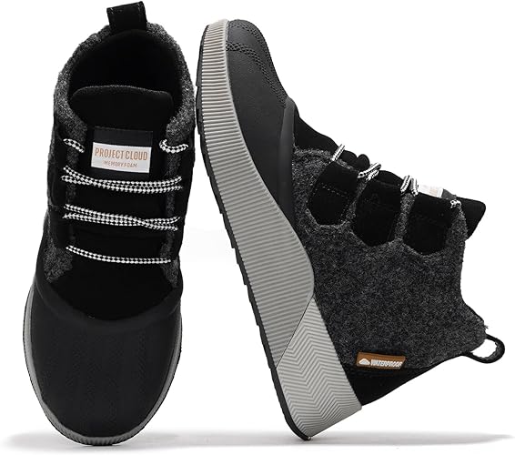 Project Cloud Waterproof Snow Boots for Women - Memory Foam Insole Non-Slip Womens Snow Boots & Winter Shoes with Shoe Lace - Lightweight Indoor Outdoor Shoes