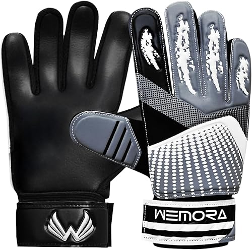 Guantes de portero de fútbol para niños, jóvenes, niños y jóvenes, 0.157 in, antideslizantes, de látex, agarres de palma, guantes de portero de