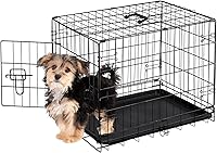 Sweetcrispy 24-Inch Foldable Single-Door Dog Crate - Durable Metal Kennel with Secure Lock, Removable Tray for Small Dogs, Puppies, Training & Travel