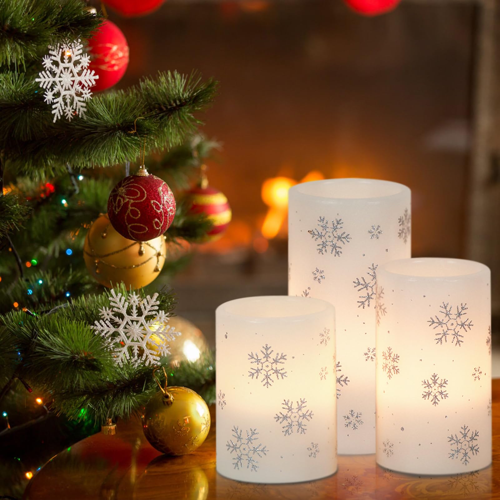 Amazon.com: Eldnacele Christmas Flickering Flameless Candles with