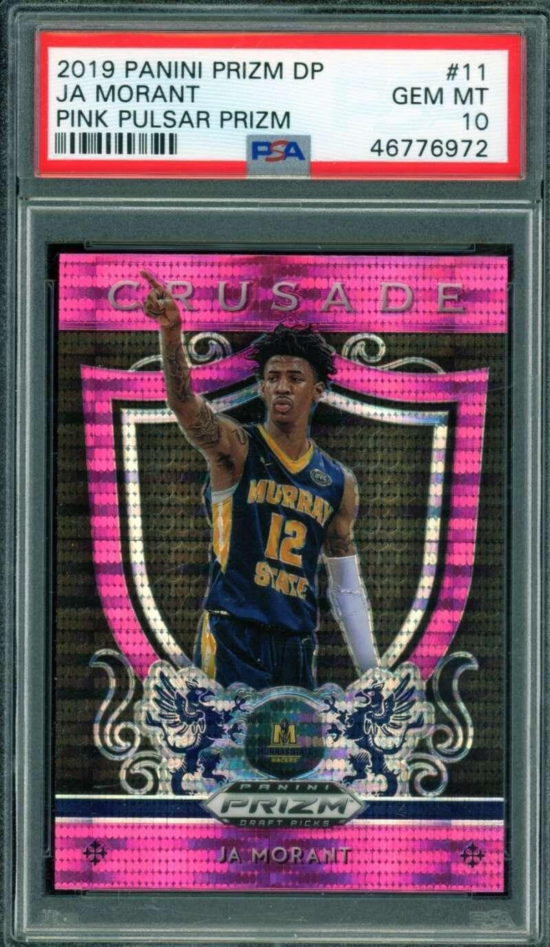 Ja Morant Rookie Card 2019-20 Panini Prizm DP Pink Pulsar #11 PSA 10 - Basketball Slabbed Rookie Cards